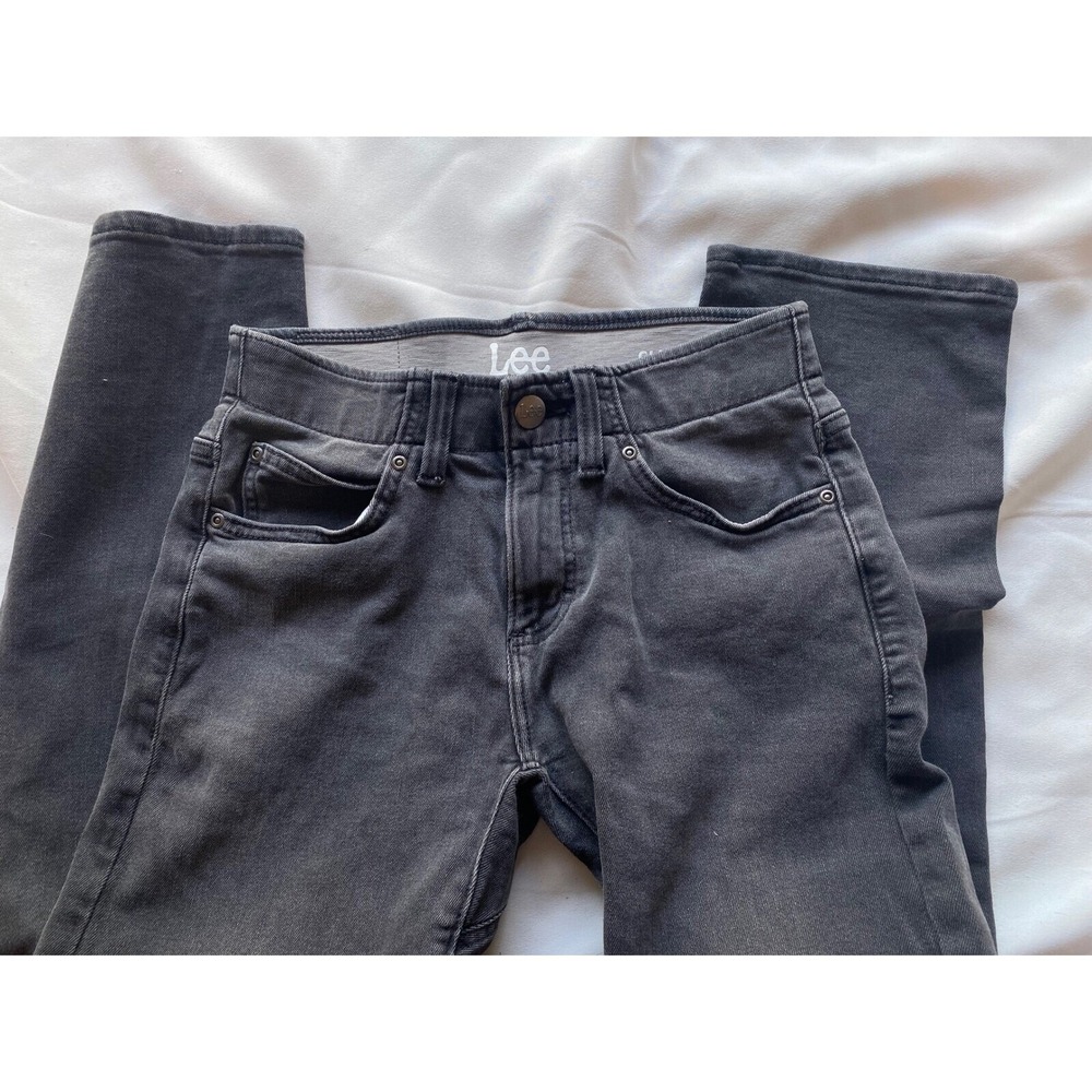 Lee Riders Jeans Size 6 Womens 26" W Gray Wash Denim Relaxed Straight Fit‎ EUC